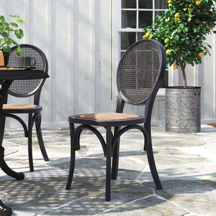 Black rattan table online & chairs